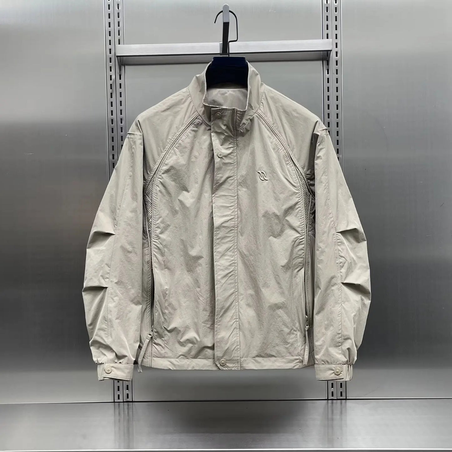 Men's Coat New 2026 Tooling Stand-up Collar Jacket Spring and Autumn Outdoor Casual Top