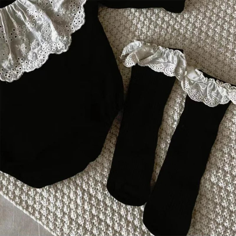 New Baby Girl Clothes Fashion Lace Spring Bodysuit One-pieces Sweet Princess Comfort Soft Bodysuit Newborns Elegant Baby Dresses