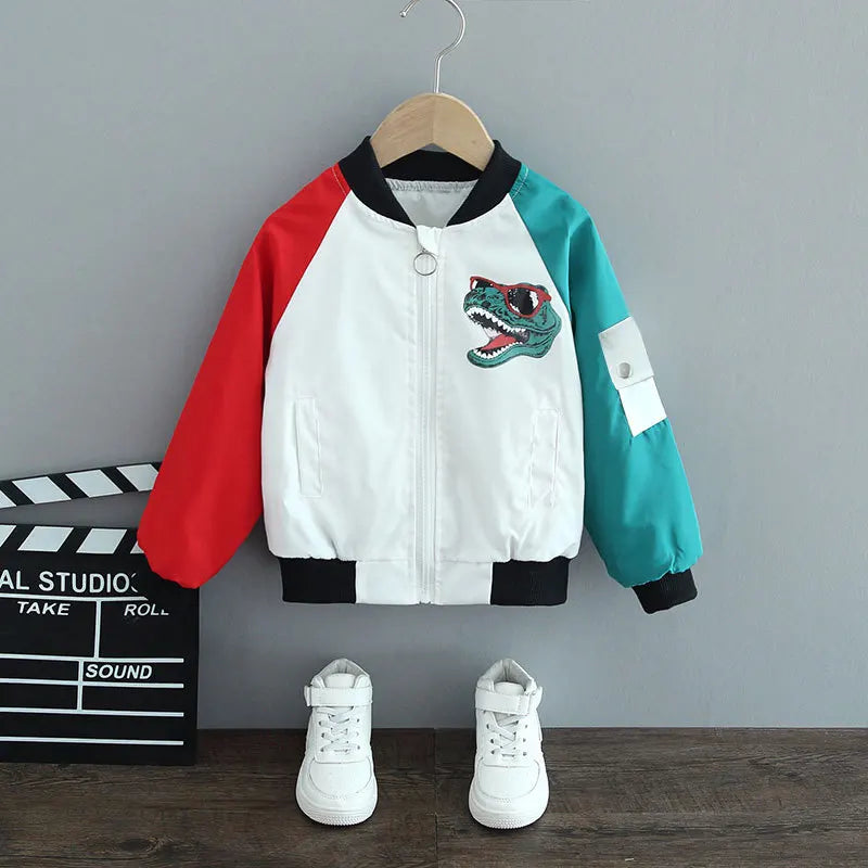Children's Coat 2-14Y Boys' Spring Autumn Zip Jacket Kids's Windbreaker Tops Baseball Jacket