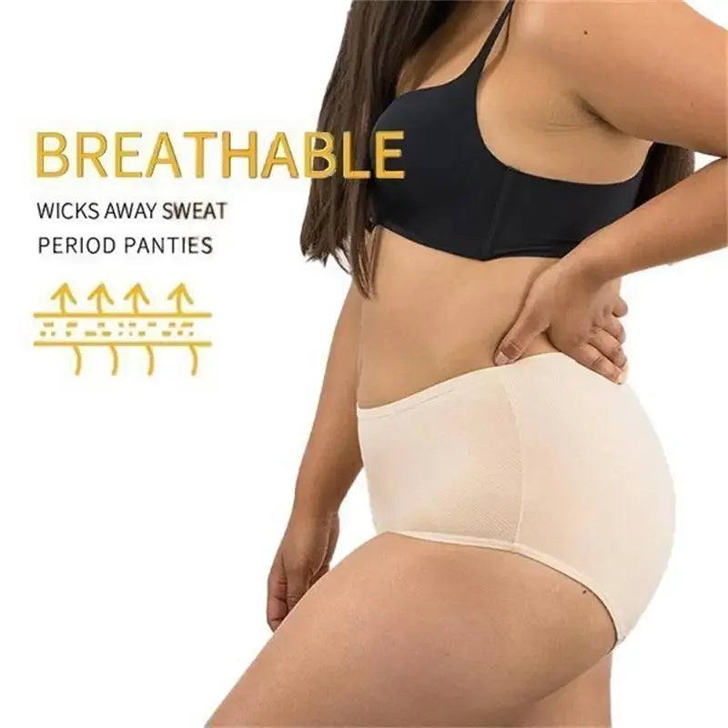 Period Underwear for Women 4 Layer Leakproof Cotton Panties Postpartum Menstrual Overnight Absorbent Underwear Seamless Moisture