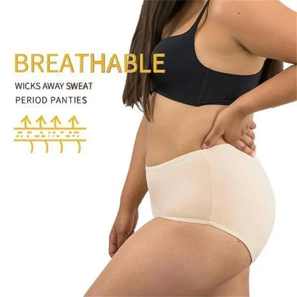 Period Underwear for Women 4 Layer Leakproof Cotton Panties Postpartum Menstrual Overnight Absorbent Underwear Seamless Moisture