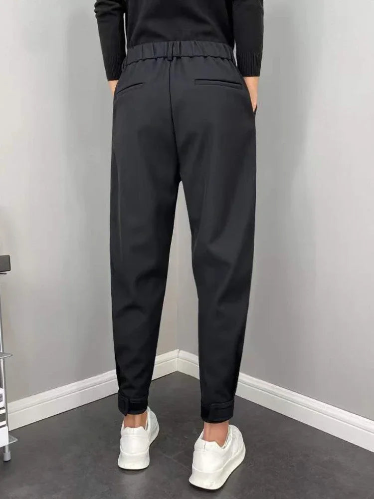 Draped Fluid Trousers for Men Office Work Man Suits Pants Plus Big Size Fabric Slacks Luxury Fashion Korean Reviews Many Dress