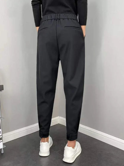 Draped Fluid Trousers for Men Office Work Man Suits Pants Plus Big Size Fabric Slacks Luxury Fashion Korean Reviews Many Dress