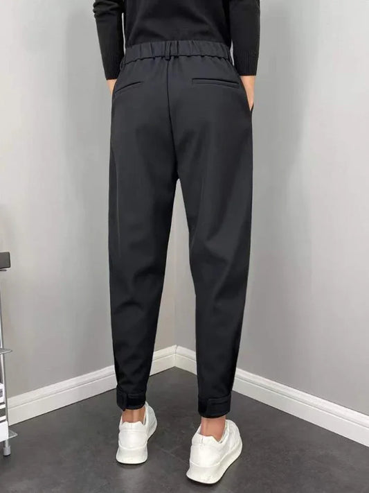 Draped Fluid Trousers for Men Office Work Man Suits Pants Plus Big Size Fabric Slacks Luxury Fashion Korean Reviews Many Dress