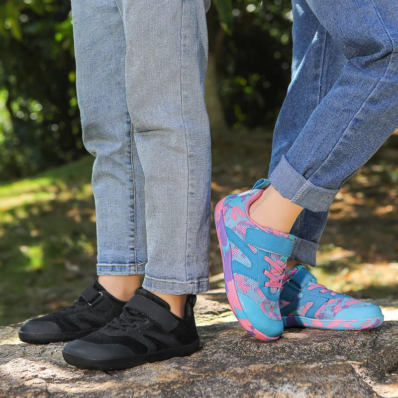 Children's Sports Shoes For Boys And Girls Simple Breathable Wide Barefoot Shoes Lightweight Non-slip Children's Walking Shoes