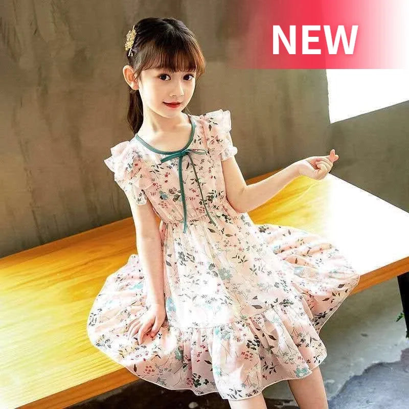 New Summer Dress for Girls Kids Sleeveless Child Girls Dresses Party Wedding Gown Kids Teenage Costume Clothes 2 4 7 11 12 Years