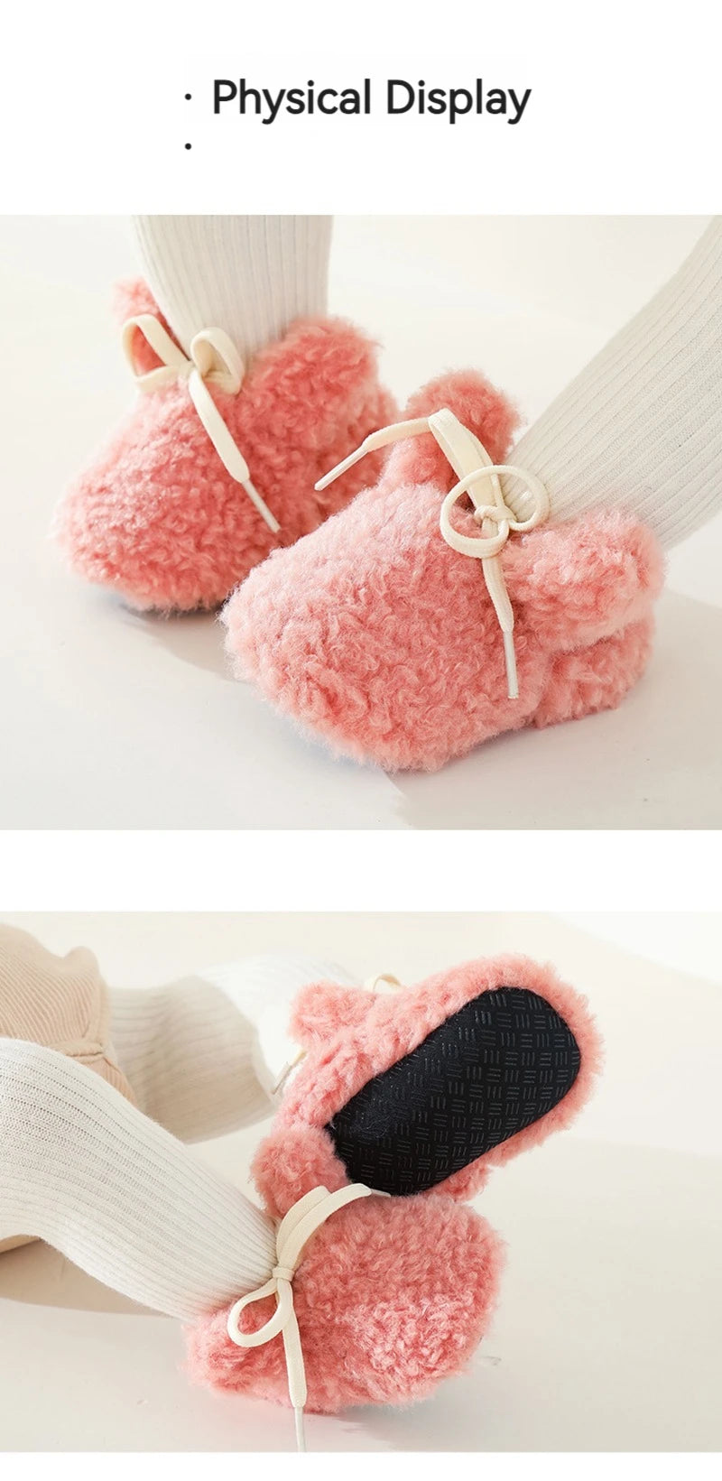Baby Shoes Winter Baby Boy Girl Booties Fluff Soft Toddler Shoes First Lamb Cashmere Anti-Slip Warm Newborn Infant Crib Shoes