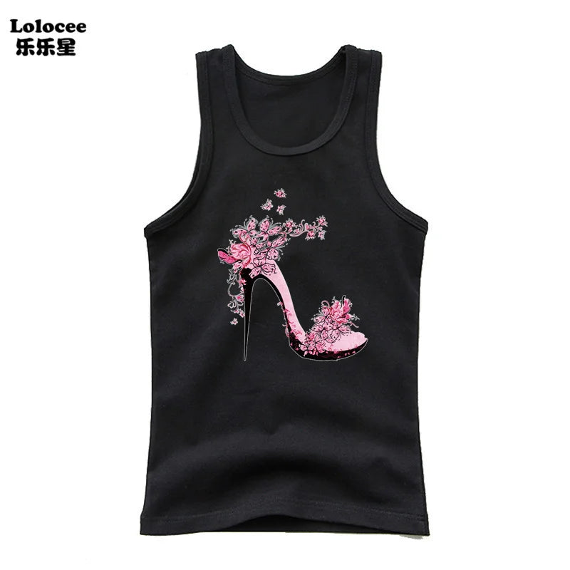 Girls Perfume Floral Singlet Cotton Underwear Summer Children Pink Tank Tops Toddler Kids Sleeveless T-shirt