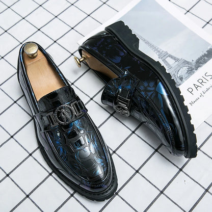 Men's Dress Shoes Formal Designer Comfortable Embossed Leather Luxury Wedding Italian Male Casual Business Shoes for Men Loafers