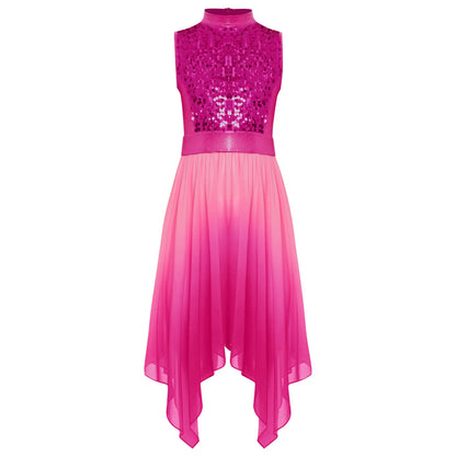 Girls Lyrical Dance Dress Kid Celebration of Spirit Church Dress Children Dancewear Stage Performance Wordhip Liturgical Costume