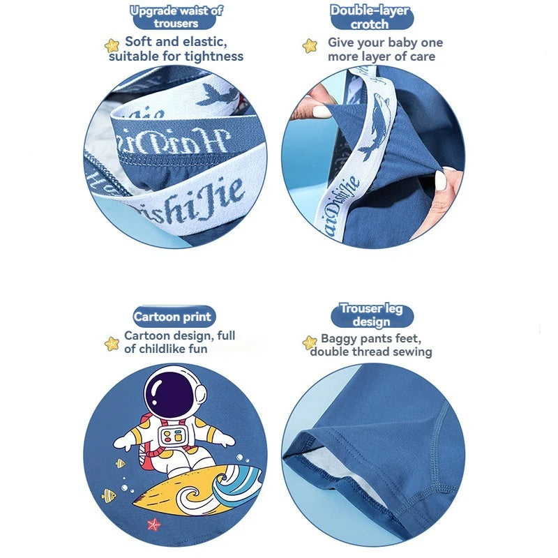 Boy Pure Cotton Four Cornered Underwear Without Buttocks Boys' All Cotton Thin Flat Corner Shorts Baby Pants Children's Bottoms