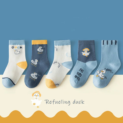 5 Pairs Kids Boys Girls Socks Children Baby Toddler Sport Socks School Students Spring Autumn Soft Cotton Fashion Mid Tube Socks