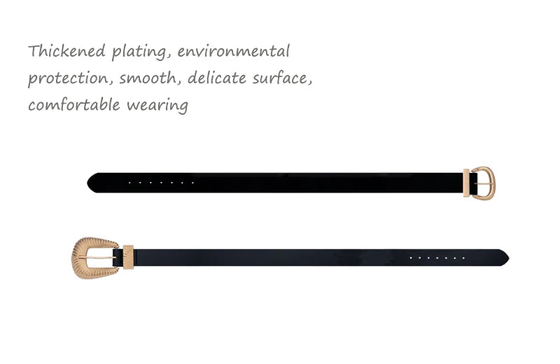 Luxury Women Belts Double G Buckle Genuine Leather Belts for Lady Vintage Jeans Casual Strap