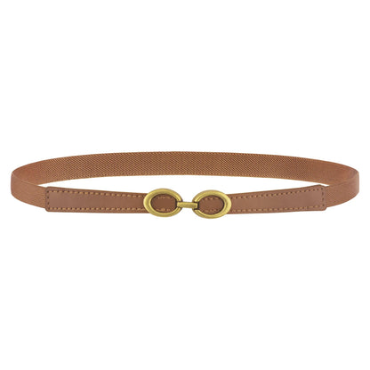 SISHION Summer Fashion Women Belts SH024 PU Leather Thin Elastic Waist Belt Slim Waistband Black Camel Coffee Plus Size