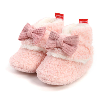 Baby Booties for Boys Girls with Soft Lining Non Slip Gripper Newborn Infant Slipper Socks Toddler First Walker Crib Shoes 0-18