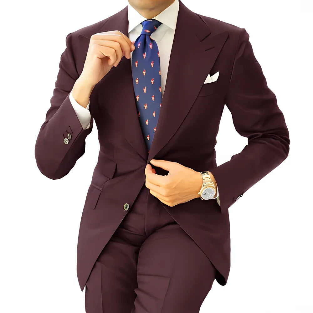 Formal Men's Suit Office Long Work Clothes Groom Tuxedo Jacket Pants XS-5XL Tailored Suit Dark Gray Blazer