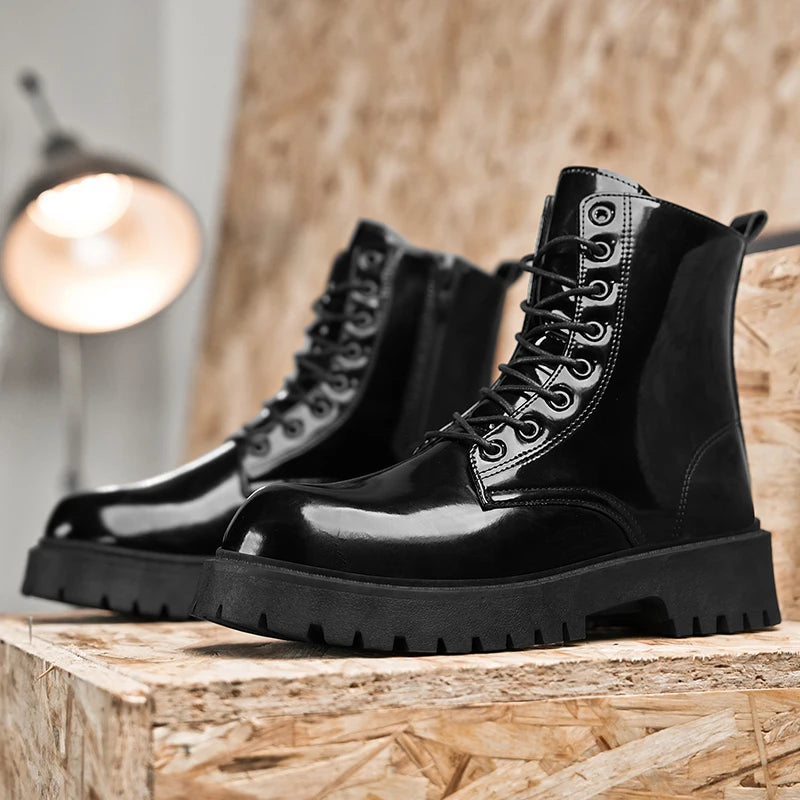 Men's high top boots four seasons new styles fashion soft soled comfort sports casual boots thick sole youth outdoor work boots