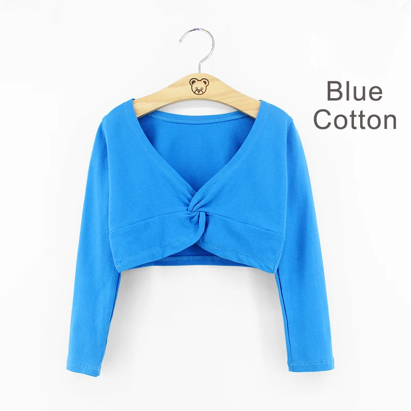 Girls Dance Wear Kids Dance Leotard Cover Long Sleeve Winter Practice Training Pullover Top for Ballet Class Clothing