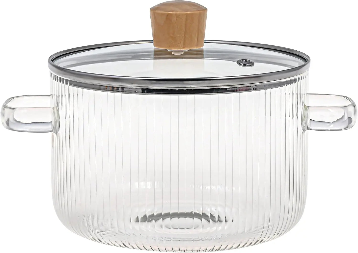 Covered Glass Cooking Pot with Lid 1.6L Heat Resistant Glass Soup Pot Dual Handles Glass Saucepan Kitchen Cooking Tools