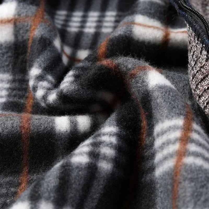 Men Cardigan Sweater 2025 Autumn Winter Keep Warm Thicken Solid Casual Stand Collar Zip Knitwear Fleece Jacket Coat Men Clothing