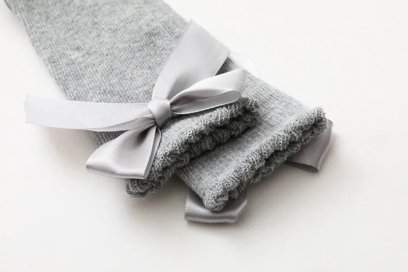 Baby Girl Accessories Infant Socks Spring Autumn New Big Bow Cotton Socks Kids Children Knee High Stocking Toddler Boy Clothes