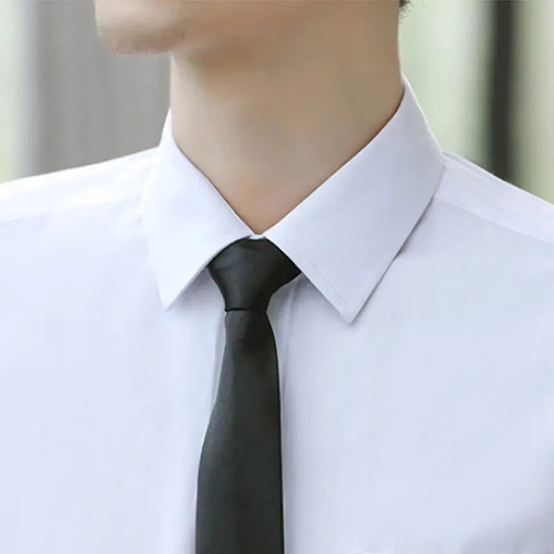 New men's dress shirt long sleeve thin free ironing business casual slim-fit fashion breathable high quality solid color