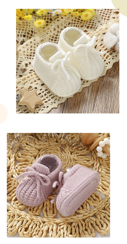 Baby Shoes Knitted Newborn Bed Footwear 0-18M Warm Clothing Accessories Infant Boys Girls First Boots Fashion Solid Toddler Kid