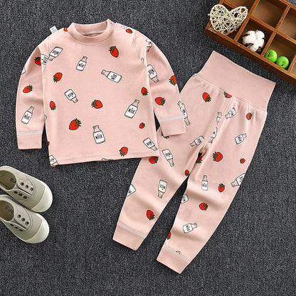 Baby Pajamas Children's Underwear Suit Boys and Girls' Pure Cotton High-waisted Autumn Clothes Autumn Pants Home Clothes