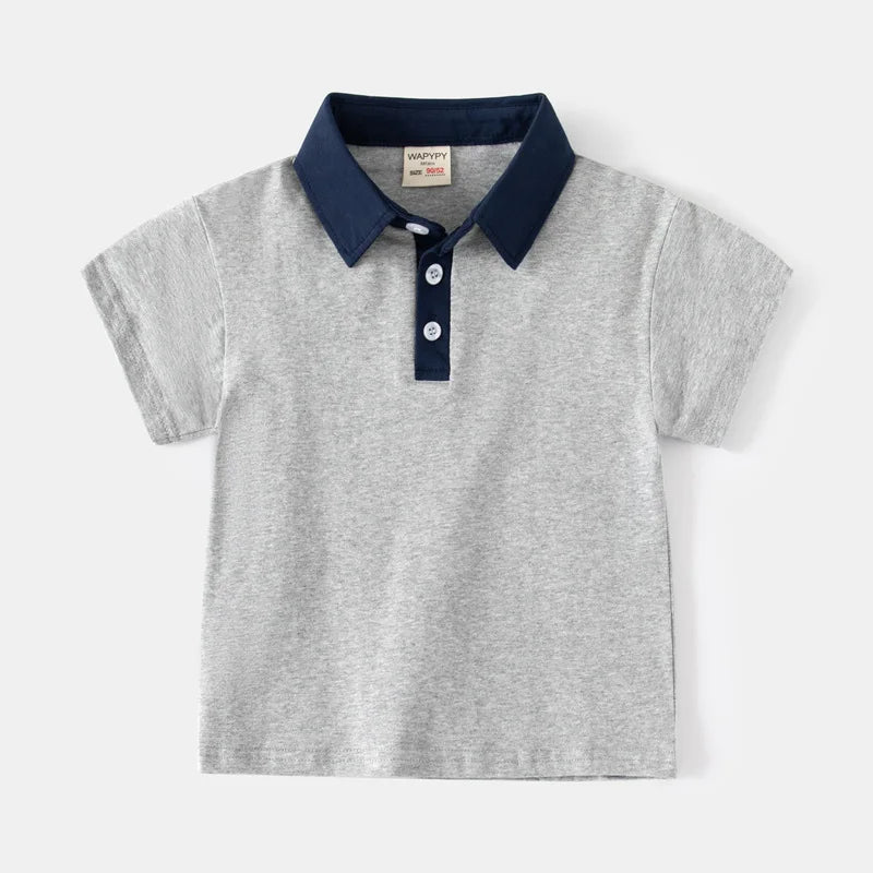 Long Sleeve Polo Shirts for Boys Spring Autumn Children Cotton Full Sleeve Shirt Black White Striped Classic Tops Baby Clothes