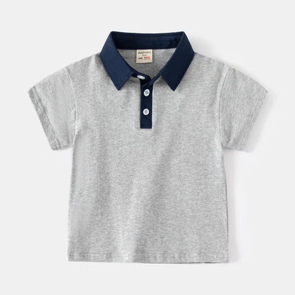 Long Sleeve Polo Shirts for Boys Spring Autumn Children Cotton Full Sleeve Shirt Black White Striped Classic Tops Baby Clothes