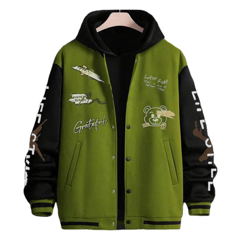 Men's Jackets Coat Spring Autumn Casual Long Sleeve Golf Wear Men Baseball Jacket Fashion Printed O-neck Windbreaker Men's Coats