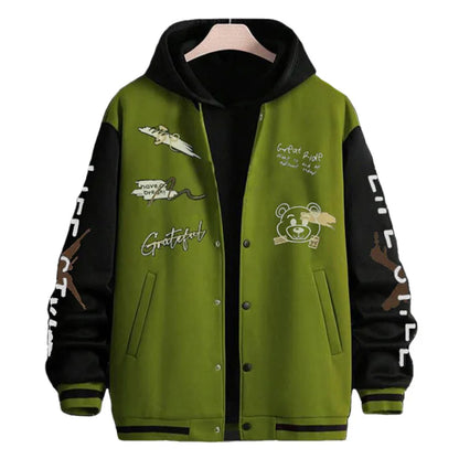 Men's Jackets Coat Spring Autumn Casual Long Sleeve Golf Wear Men Baseball Jacket Fashion Printed O-neck Windbreaker Men's Coats