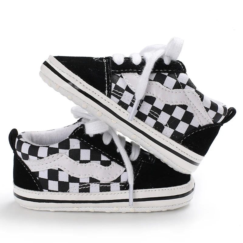 0-18M Newborn Baby Shoes for Boys First Walker Classic Canvas Casual Sports Shoes Soft Sole Comfortable Walking Shoes