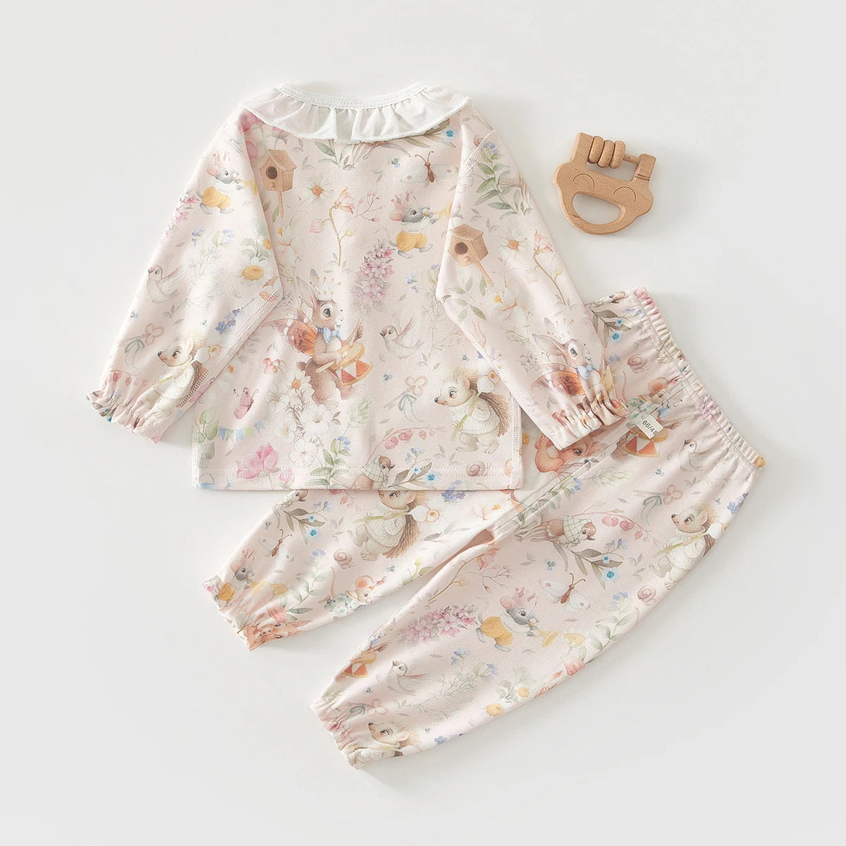 Baby Pajamas Spring and Summer Long-Sleeved Set Home Clothes Separate Children's Underwear Air-Conditioned Clothes Thin Style for Girls and Boys Pure Cotton
