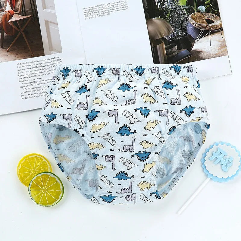 5 Pcs/Pack Boys Triangle Underwear High Quality Soft Cotton Children Briefs Dinosaur Cartoon School Kid Panties For Boy Age 3-13