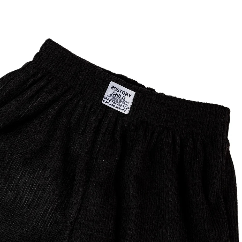 Girls Pants Autumn Winter Warm Trendy Children's Corduroy Casual Straight Trousers Kids Slimming Wide Leg Pants 4-14Years Old