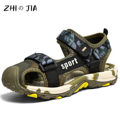 Children's Summer New Sandals Boys Fashion Camouflage Mountaineering Anti slip Sandals Outdoor Leisure Sports Slippers 28-40