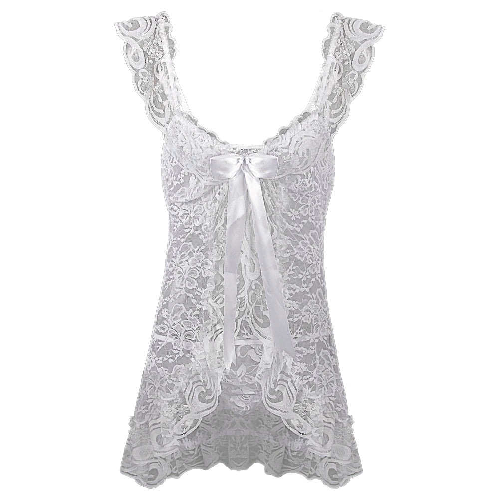 2026 New Women Lingerie Sexy Halter Hollow Out Night Gown Sexy Lingerie Porno Costume Transparent Sexy Underwear Women Nightwear