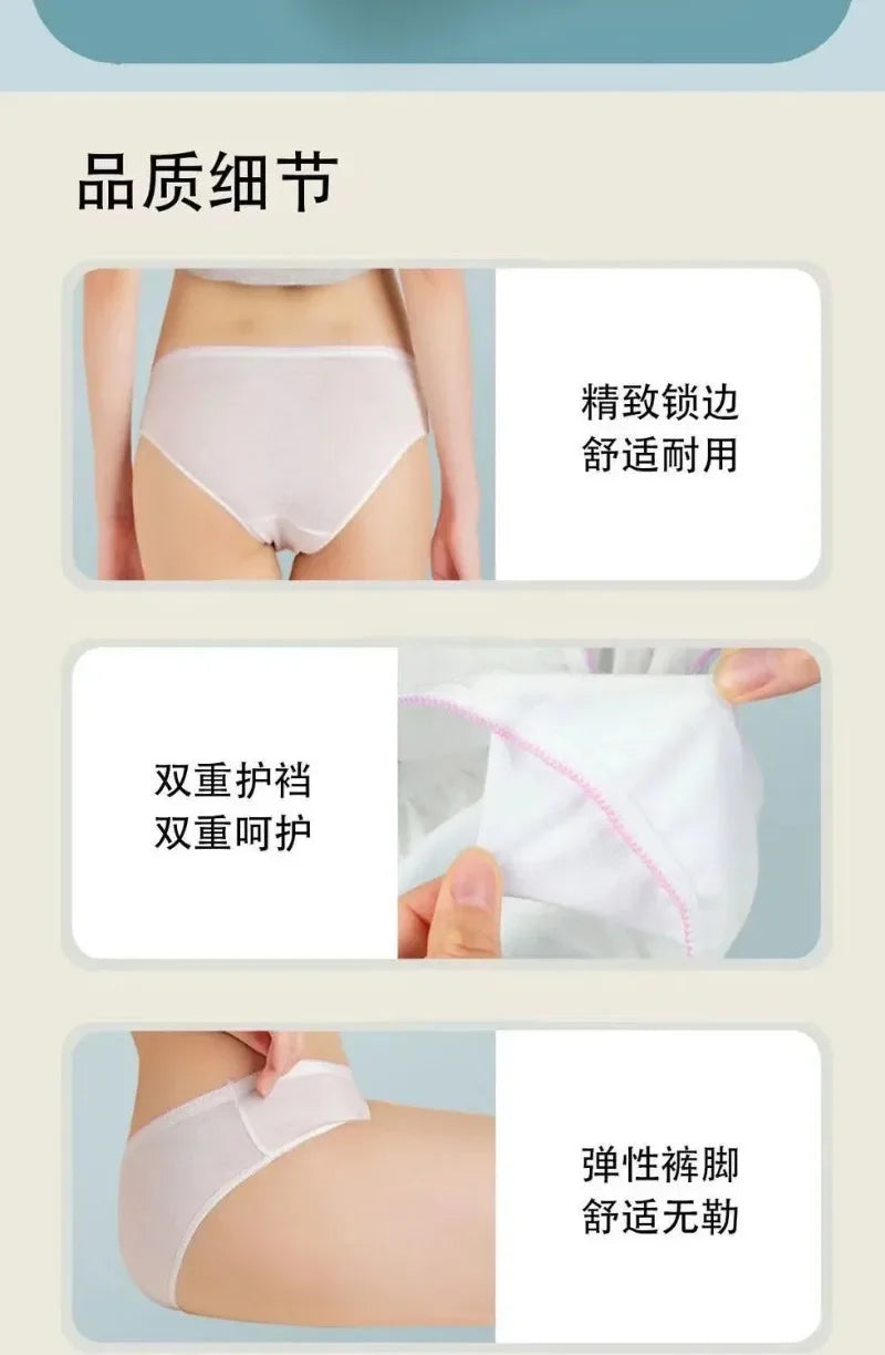 Disposable Sterile Underwear for Women Waiting for Childbirth After Confinement, Large Size Free Wash Travel Necessities