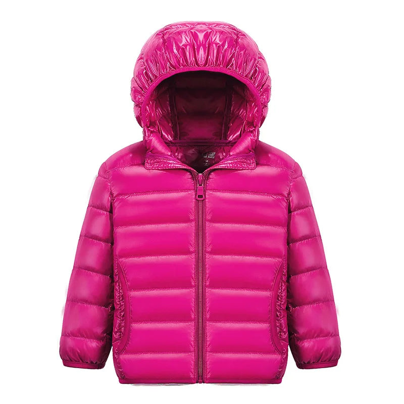 Girls Down Jacket Fashion Children Winter Coat Kids Ultra Light Winter Jackets for Girls Portable Hooded Down Coats for Teenage