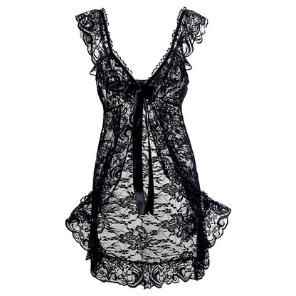 2026 New Women Lingerie Sexy Halter Hollow Out Night Gown Sexy Lingerie Porno Costume Transparent Sexy Underwear Women Nightwear