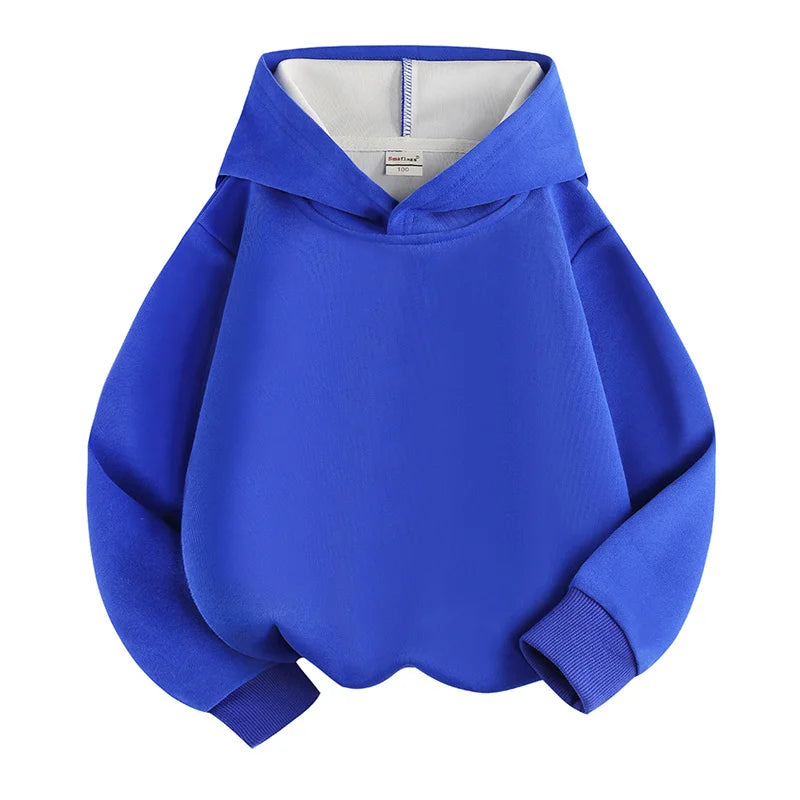 Children's Autumn Hoodies New Boys Girls Casual Hooded Sweatshirts Solid Color Jackets Teenager Fashion Spring Loose Sportswear