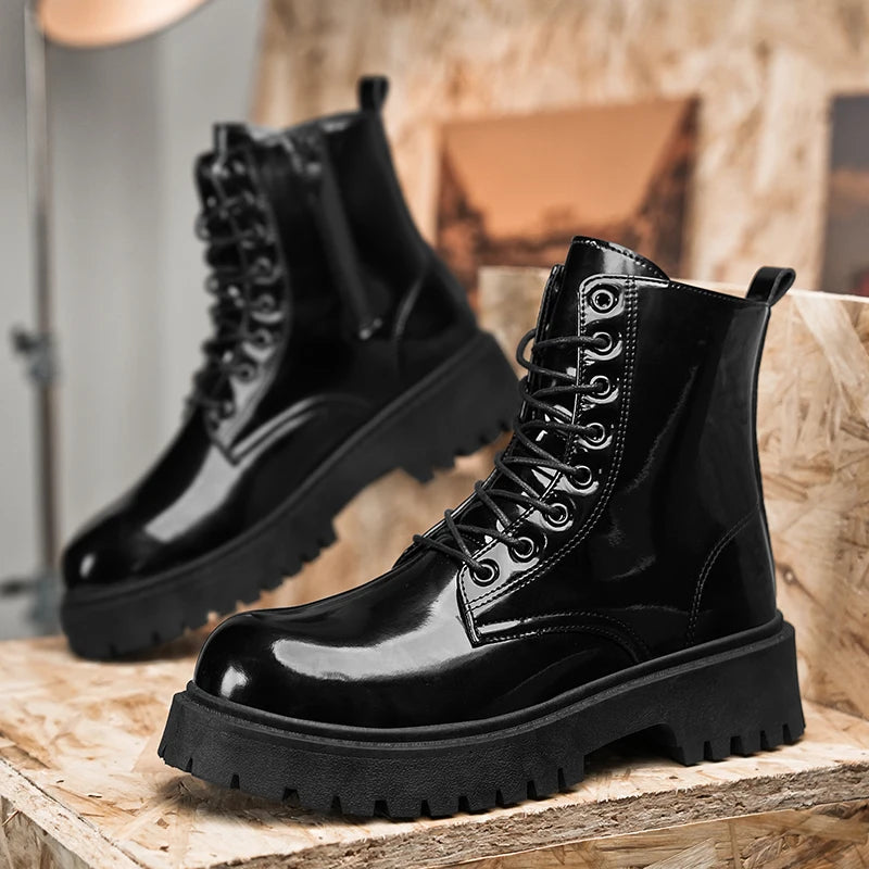 Men's high top boots four seasons new styles fashion soft soled comfort sports casual boots thick sole youth outdoor work boots