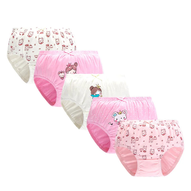 5 Packs/Box Children Underwear Girls Panties Cotton Comfortable Toddlers Kids Triangle Underpants Breathable Briefs For Girls