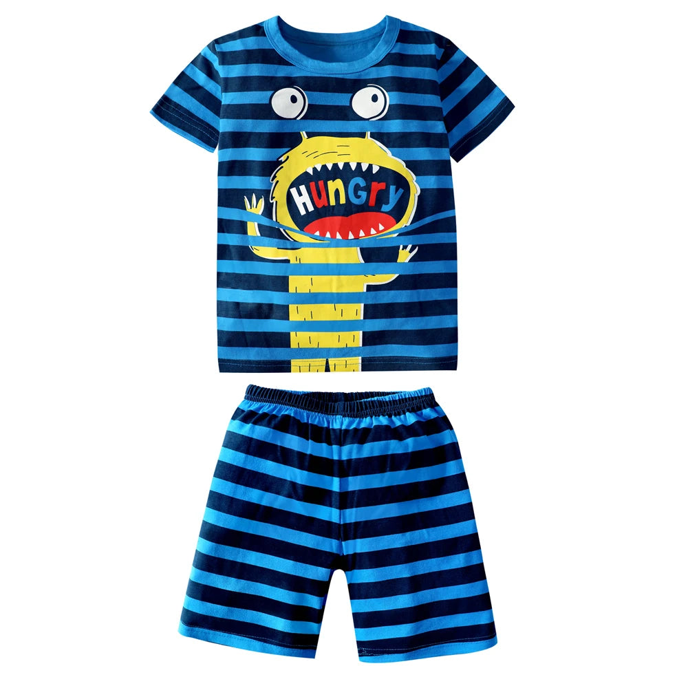 Girls Cool Panda Home Clothes Kids Cartoon Priting Pajamas Children Monster Dinosaur Sleepwear Unicorn Pijama For 2-12 Years