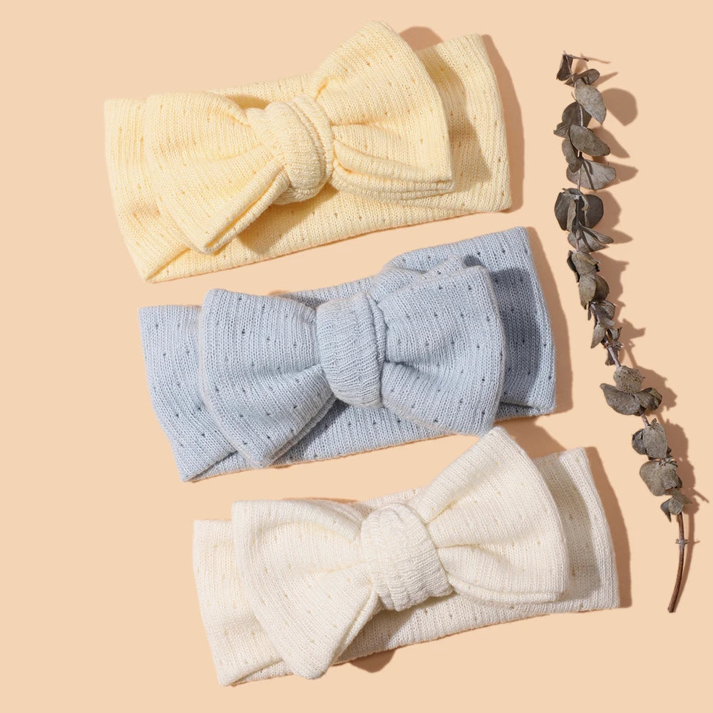 Baby Girl Hair Accessorie Solid Elastic Bow Hair Bands for Girls Soft Comfortable Baby Headband Cute Infant Photography Props