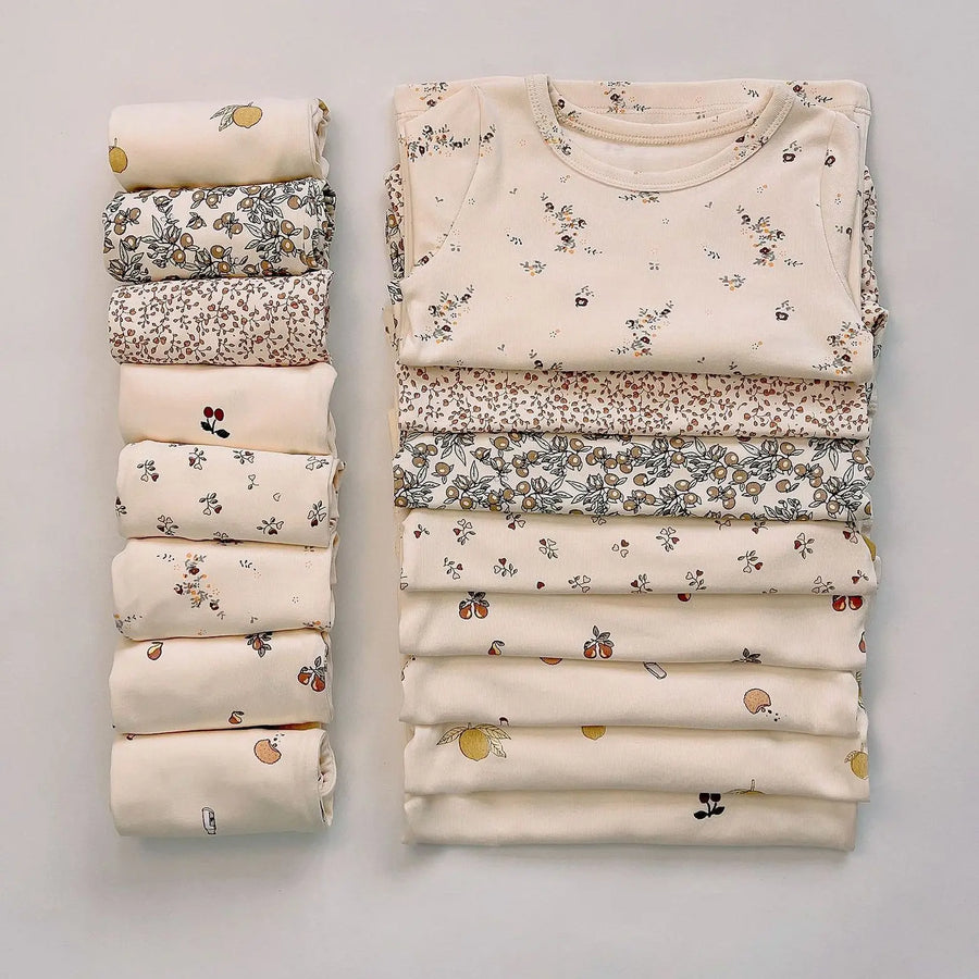 Baby Pajamas Casual Home Clothes Children's Clothing Cherry Lemon Flowers Pajama Baby Infant Autumn Spring Winter 2022