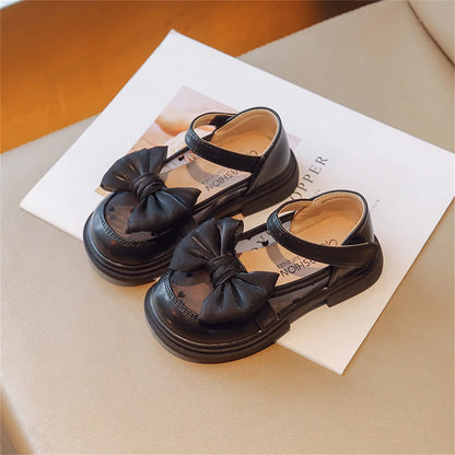 Walking Shoes For Baby Girls Soft Bottom Princess Shoes Sandals Spring Autumn Bow Round Toe Princess Dress Non-slip Shoes