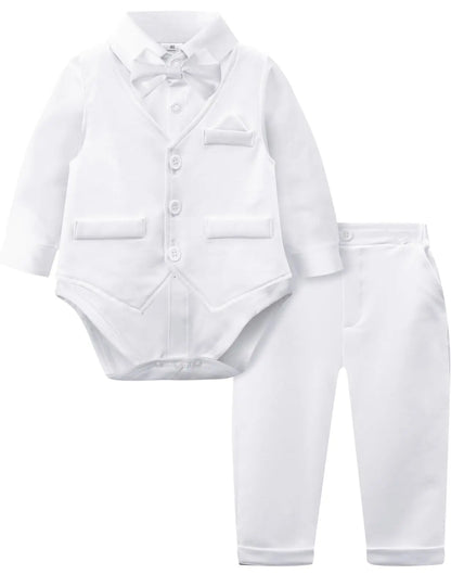 Baby Boys Suit Infant Formal Outfit Wedding 1st Birthday Dress Outfits Newborn Bodysuit Vest  Pants Gentleman Clothes Sets