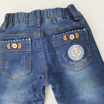 IENENS Fashion Jeans Trousers Boy's Denim Long Pants Kids Slim Jeans Young Children Straight Cowboy Pants 5-13Y Spring Autumn